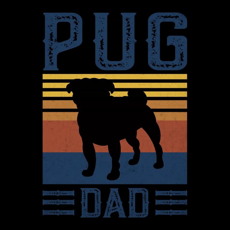 Pug Dad Dog Vintage Retro