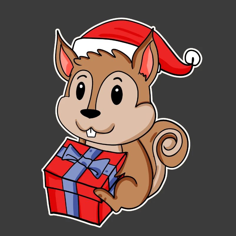 Écureuil avec bonnet de Père Noël