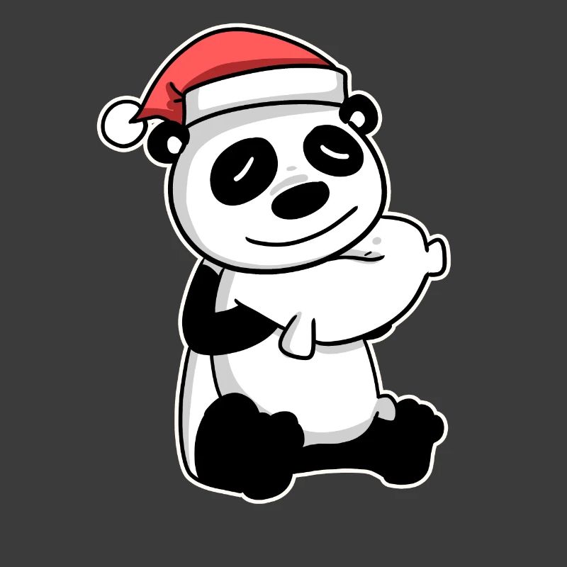 Panda Mignon Fatigué Noël