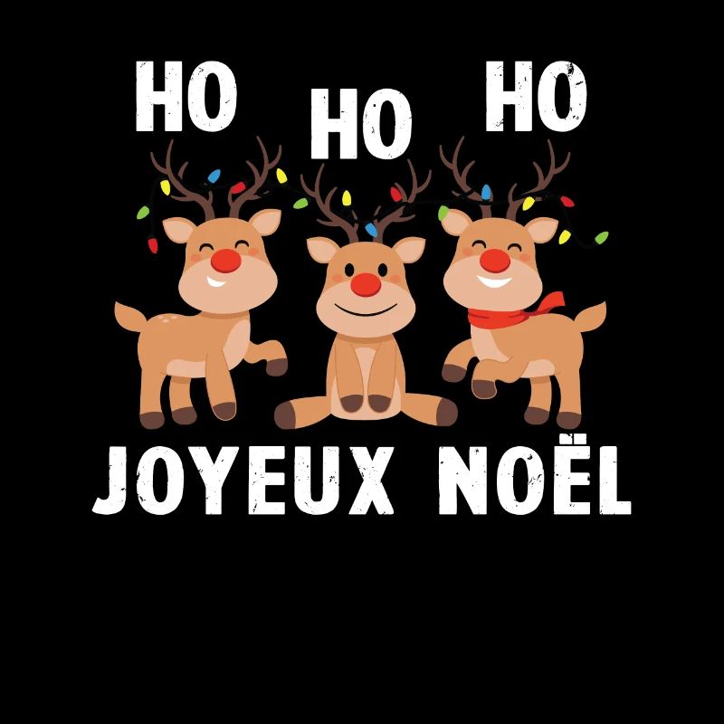 3 Rennes de Noël Ho Ho Joyeux Noël