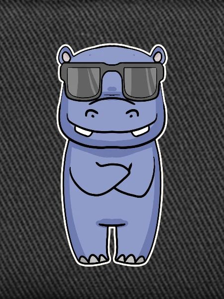 Nilpferd mit Brille