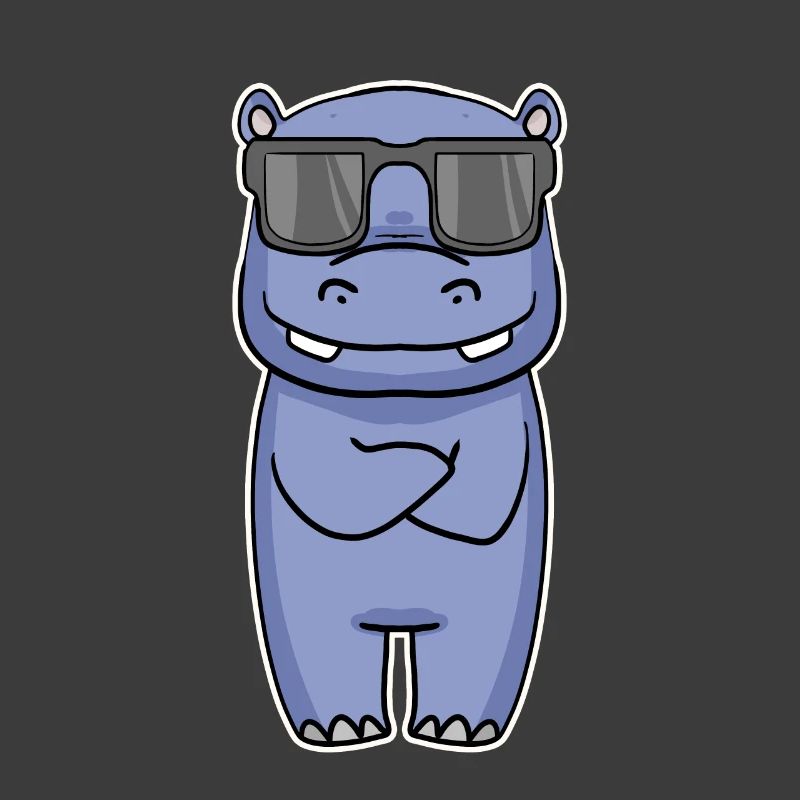 Nilpferd mit Brille