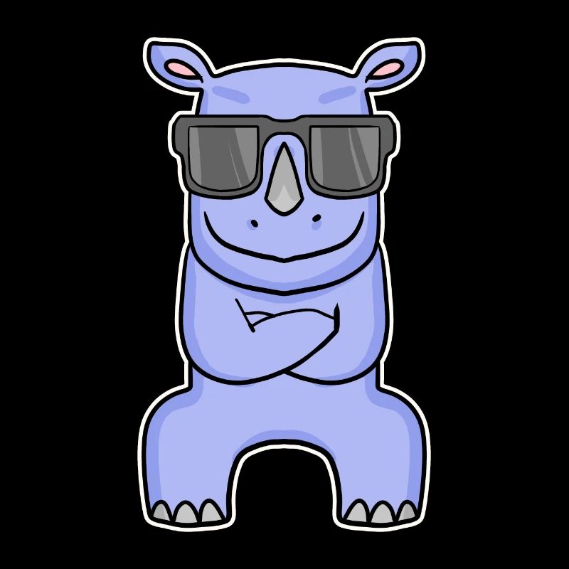 Nilpferd mit Brille