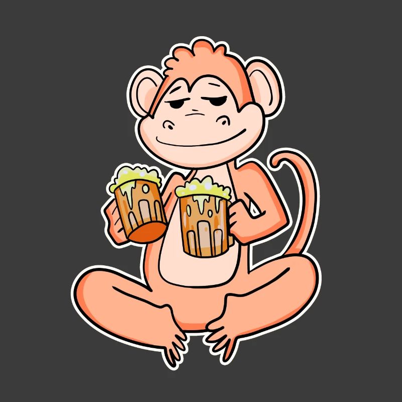 Affe mit Bier