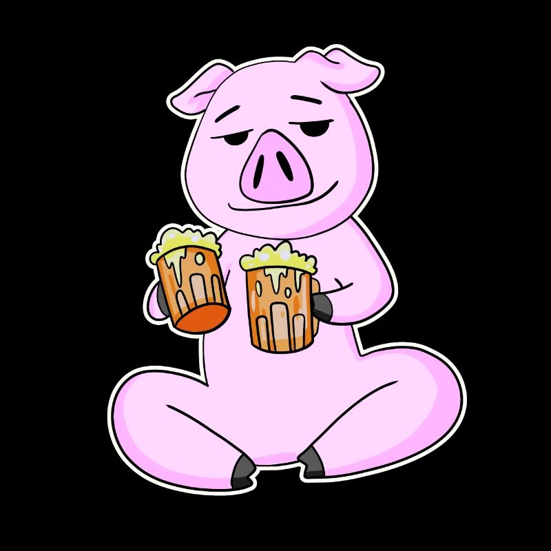 Schwein mit Bier