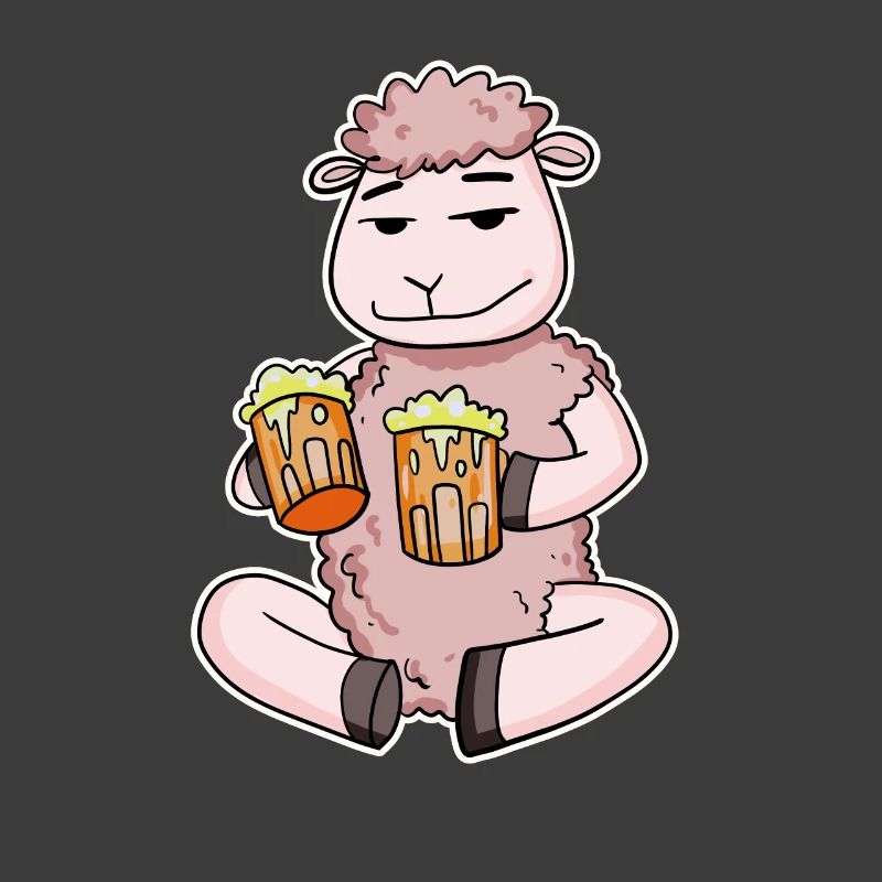 Schaf mit Bier