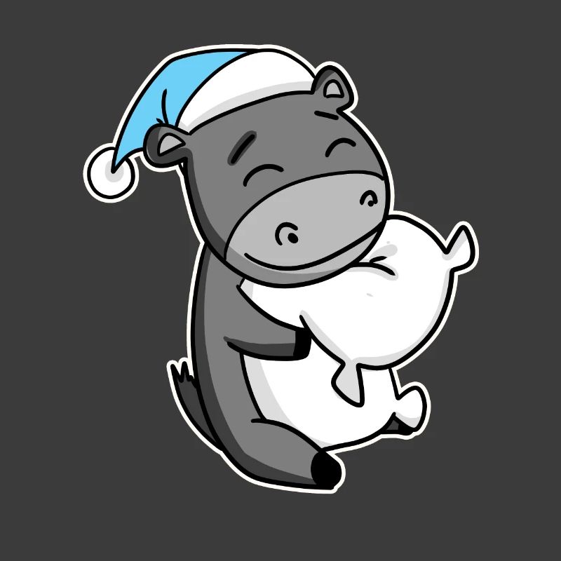 Donkey with pillow and sleepy cap