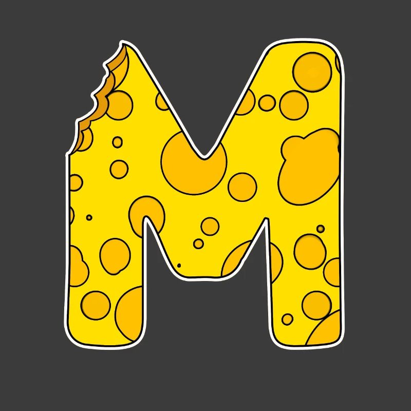 Buchstabe M - Anfangsbuchstabe M - Käse Motiv
