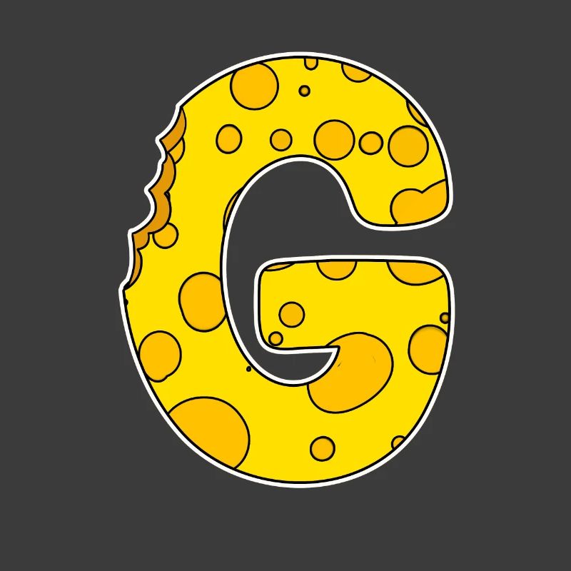Letter G - Initial Letter G - Cheese Motif