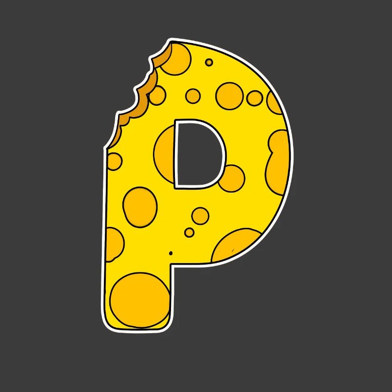 Buchstabe P - Anfangsbuchstabe P - Käse Motiv
