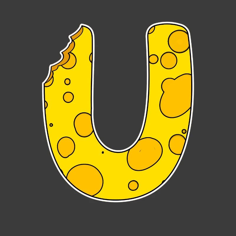 Letter U - Initial Letter U - Cheese Motif