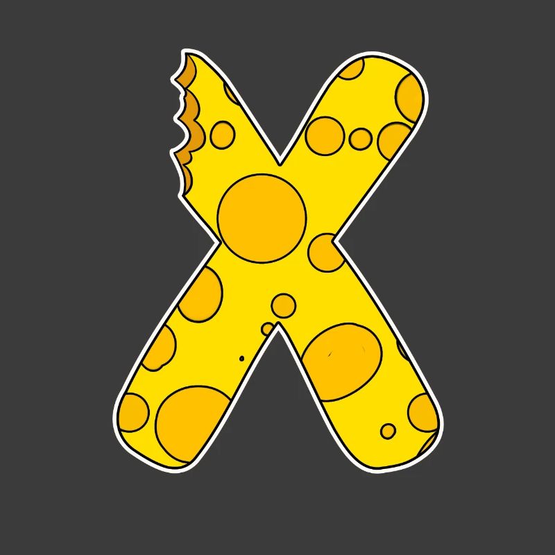 Buchstabe X - Anfangsbuchstabe X - Käse Motiv