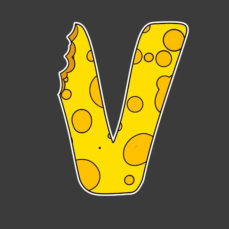 Buchstabe V - Anfangsbuchstabe V - Käse Motiv