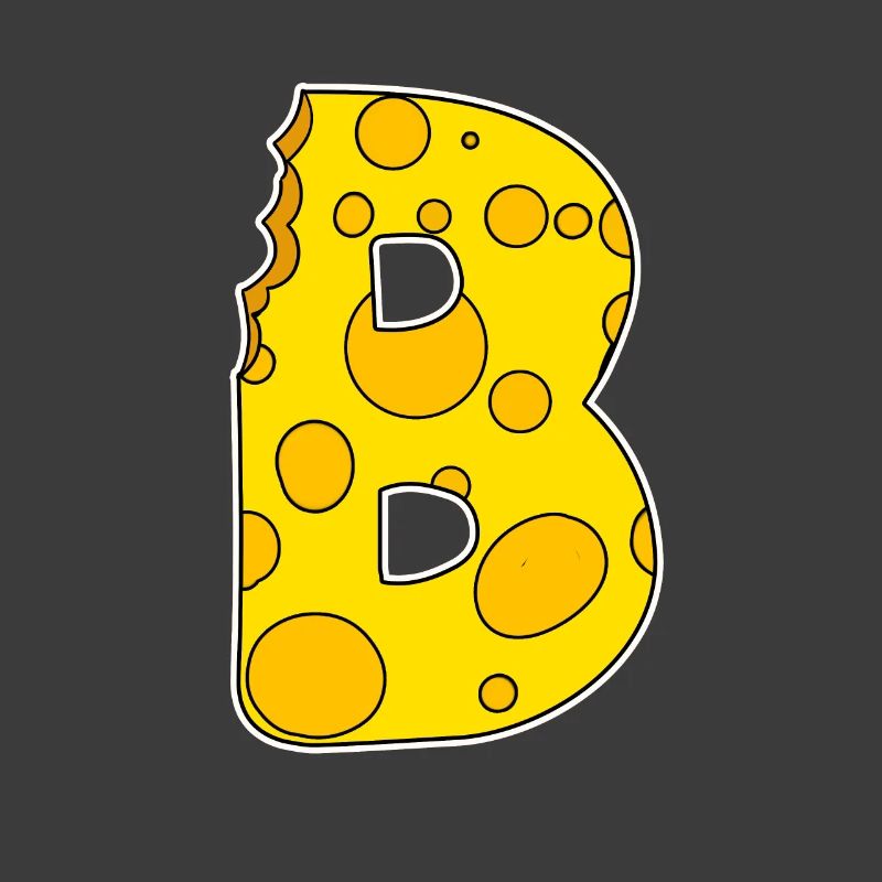 Lettre B - Lettre initiale B - Motif Fromage