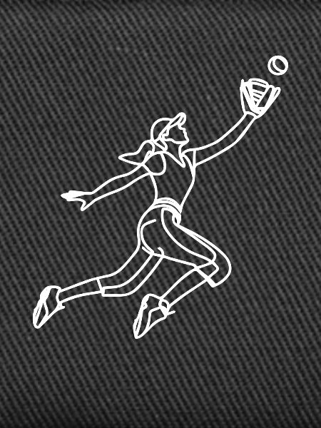 Female baseball player drawing