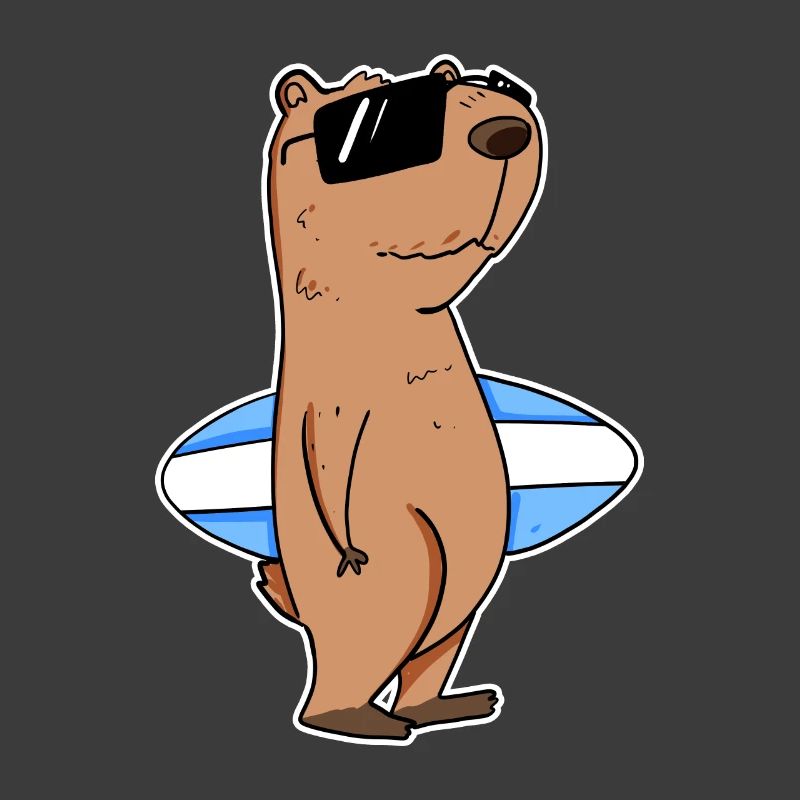 Capybara Surf Capybara Surfer Motif