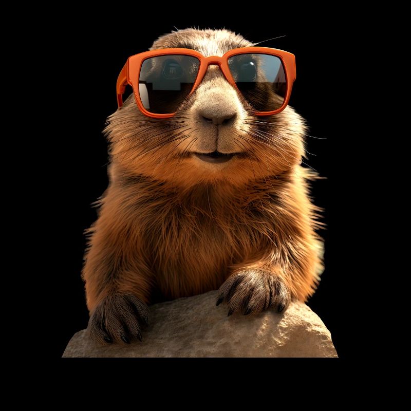 Murmeltier mit Sonnenbrille Nagetier Erdhörnchen