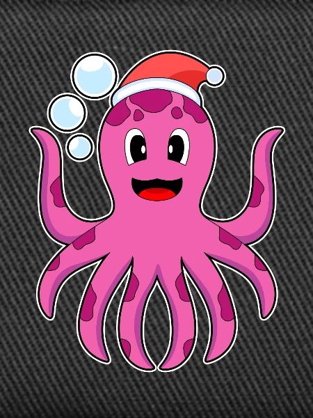 Octopus Christmas Santa Hat