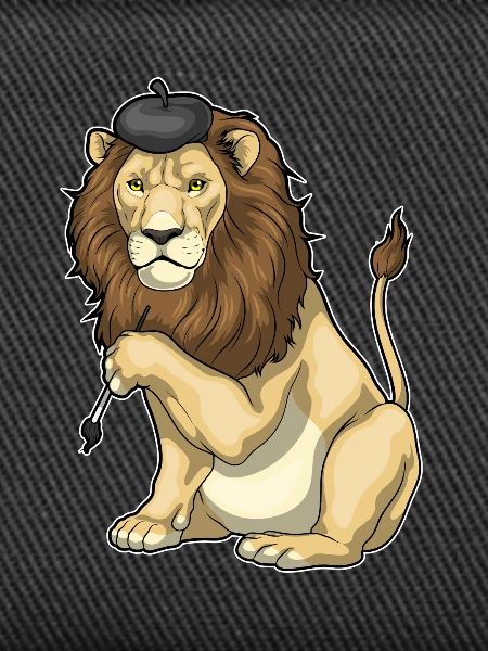 Lion Painter Brush Painting