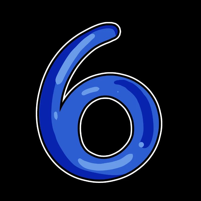 Numéro 6 Numéro Bleu Foncé