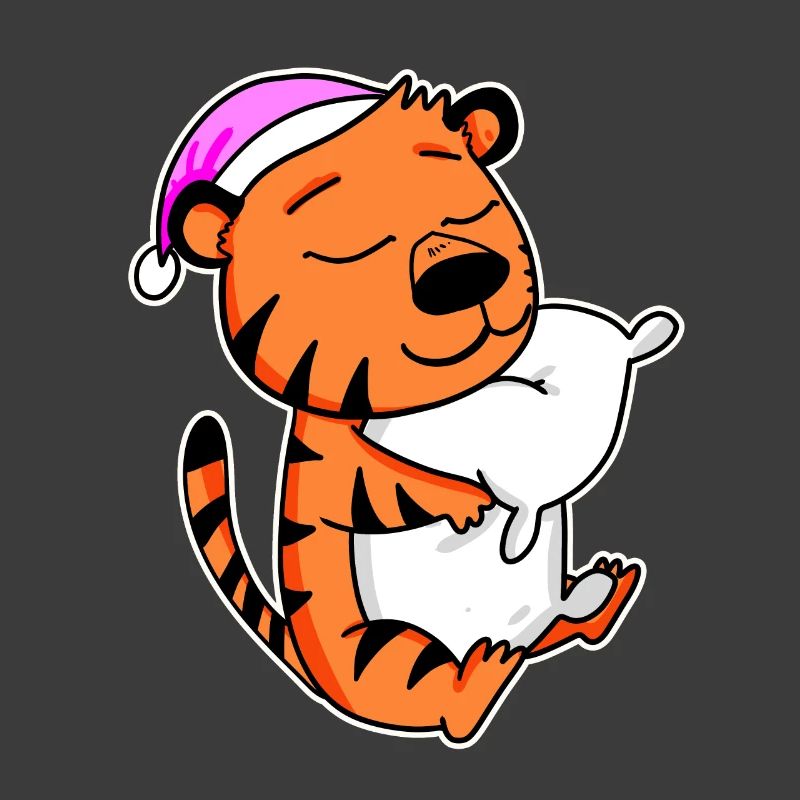 Tiger Müde Ausschlafen Schlafen Mädchen
