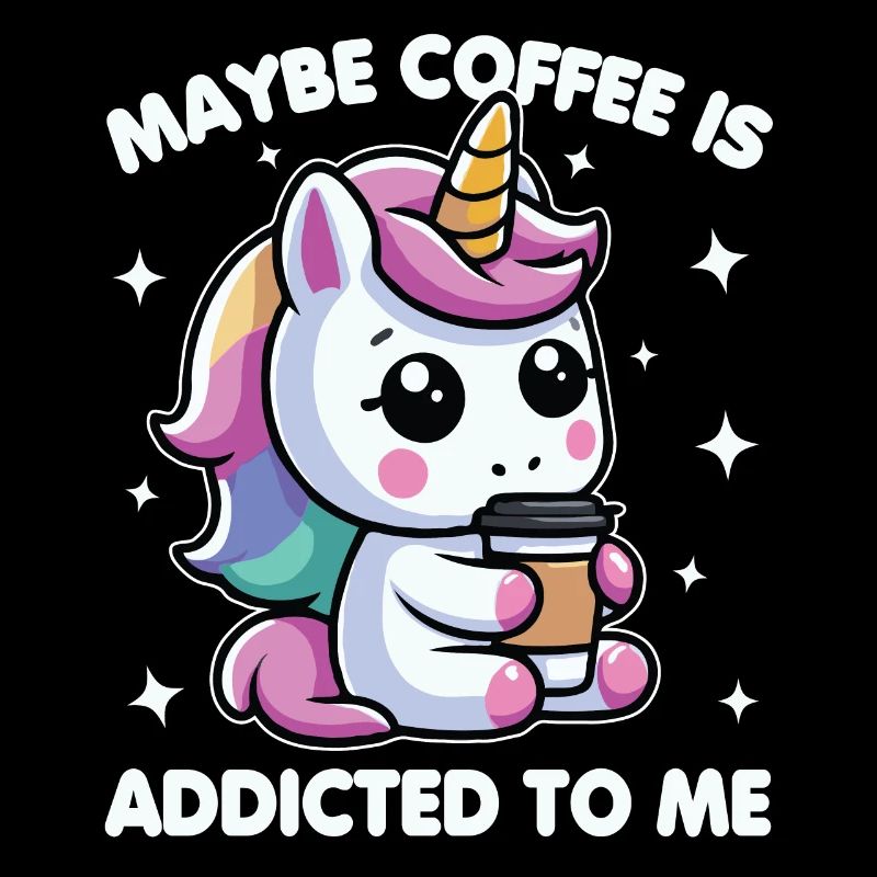 Maybe Coffee Is Addicted To Me Unicorn Funny