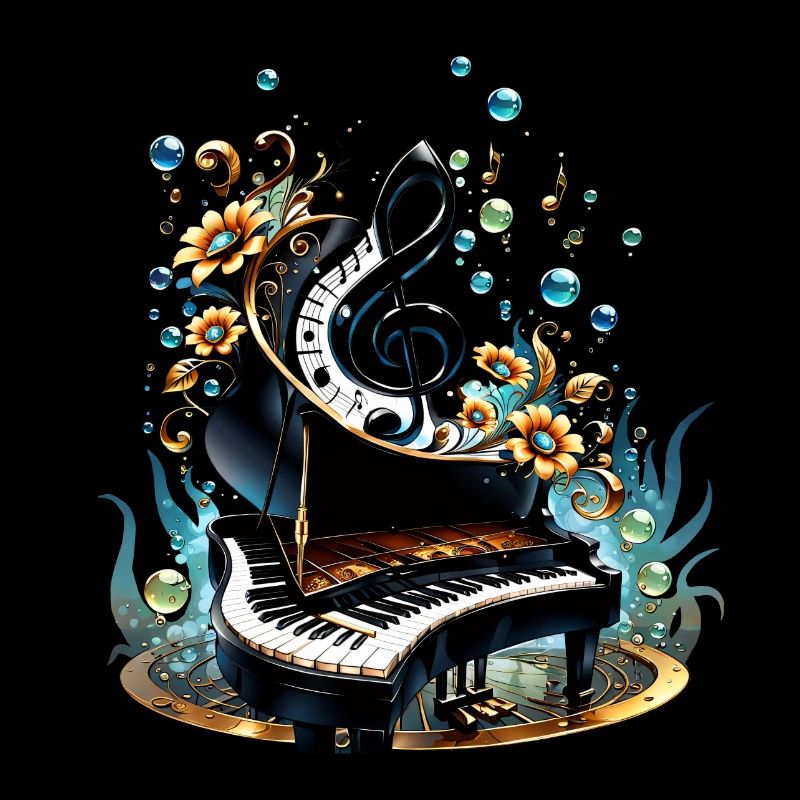 Wunderschönes geschwungenes Fantasy-Klavier