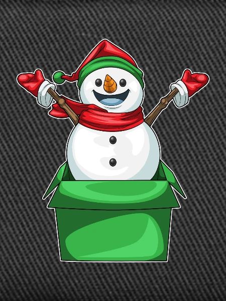 Schneemann Weihnachten Karton