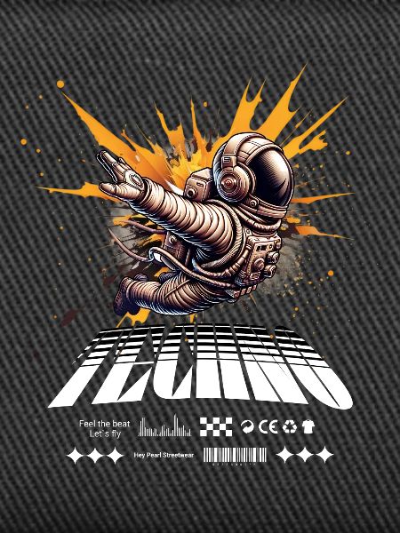 Astronaut im Sprayer-Splash Techno