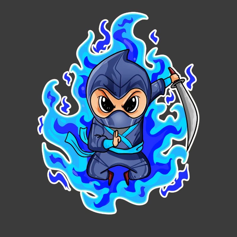 Motif Ninja Bleu Feu