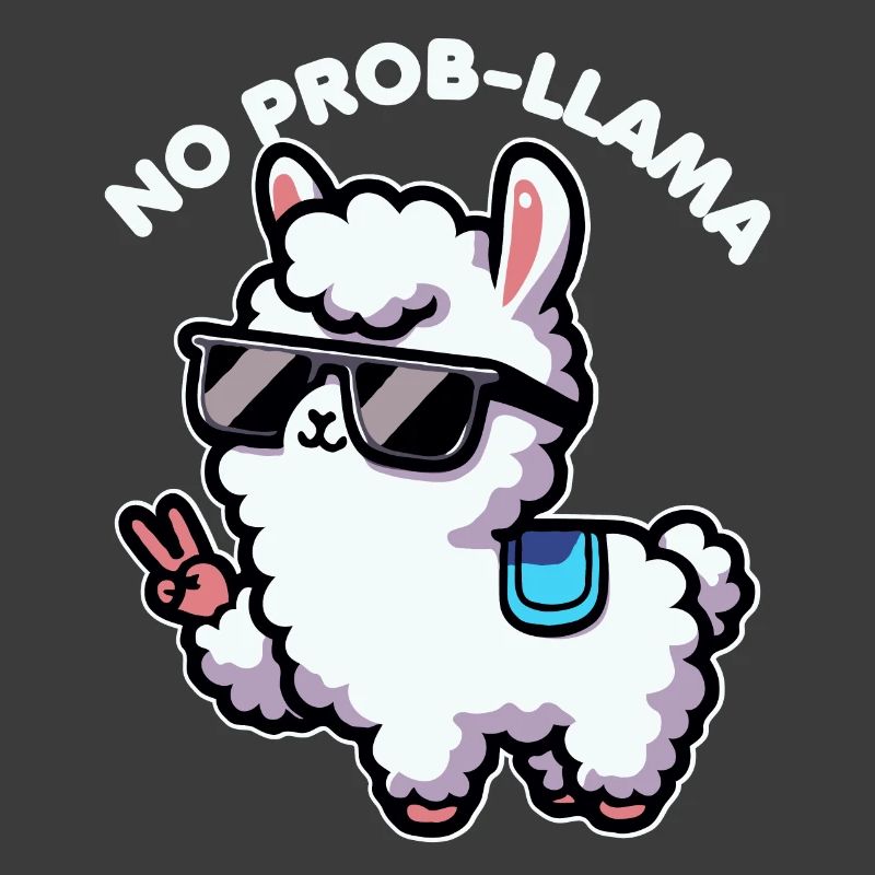 No Probllama Funny Llama Lover Pun for alpaca