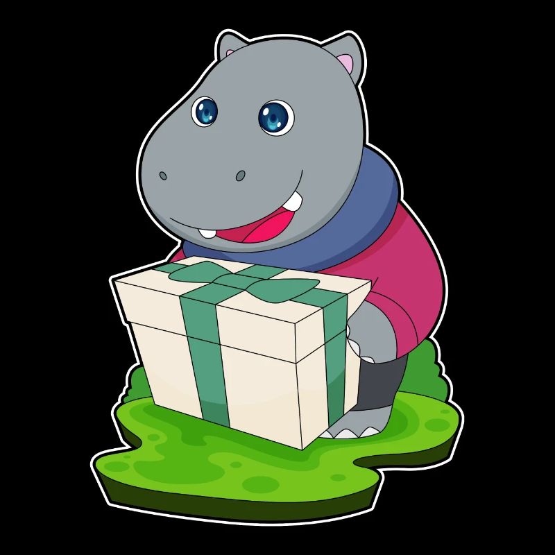Nilpferd Weihnachten Paket