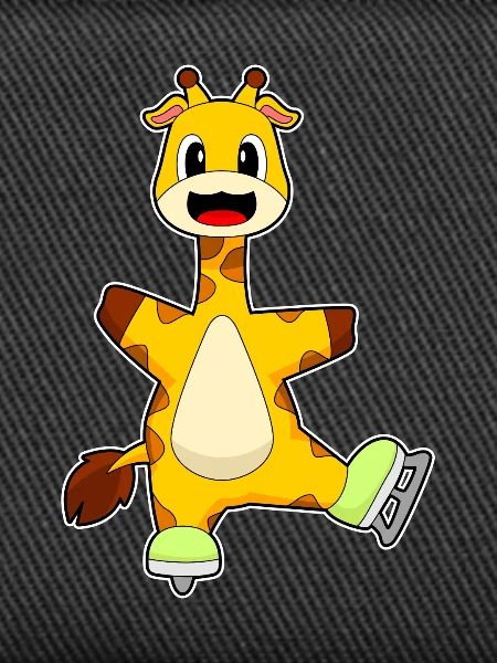 Giraffe Eislaufen Schlittschuhe