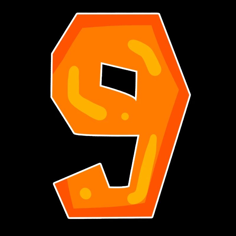Numéro 9 - Neuf - 9 Motif Orange