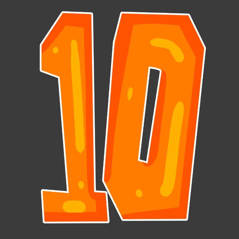 Dix 10 Numéro Orange