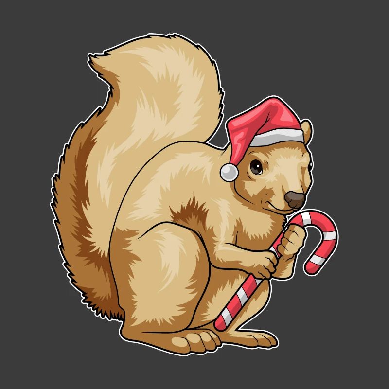 Canne de Noël écureuil