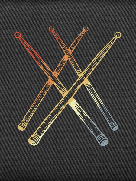 Retro Drumsticks Sketch
