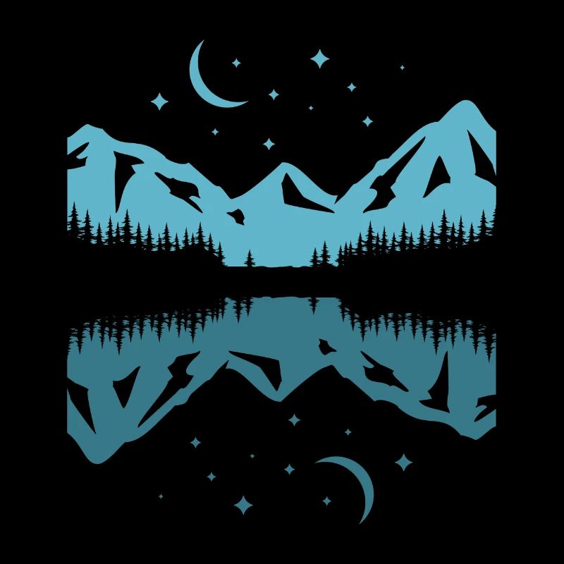 Moonlit Mountain Reflection