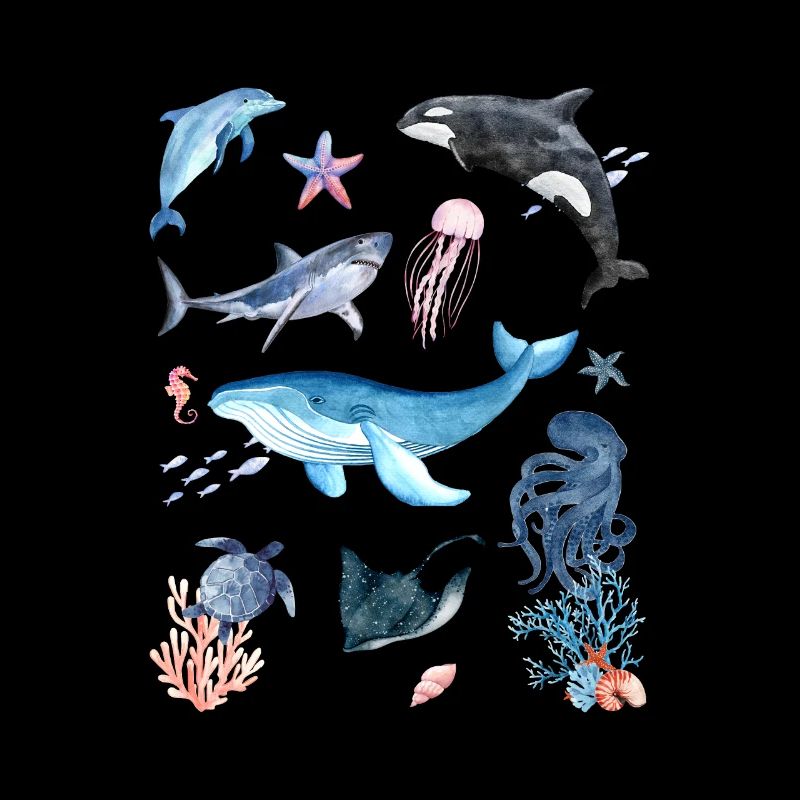 Monde sous-marin, animaux marins
