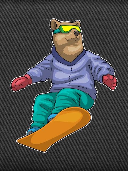 Bear Snowboarder Snowboard