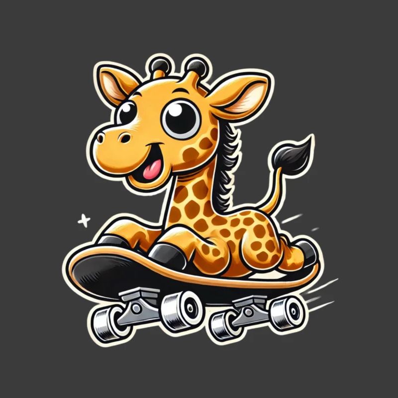 Giraffe Skateboarding