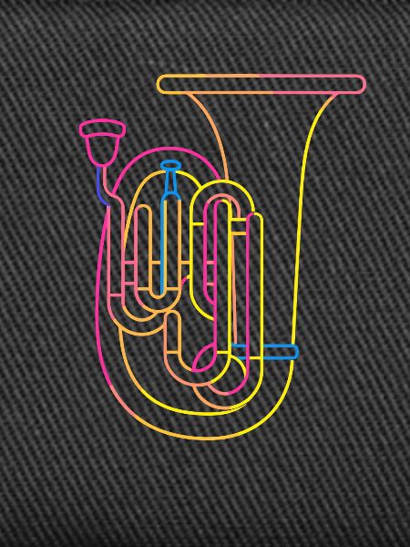 Tuba Zeichnung Retro