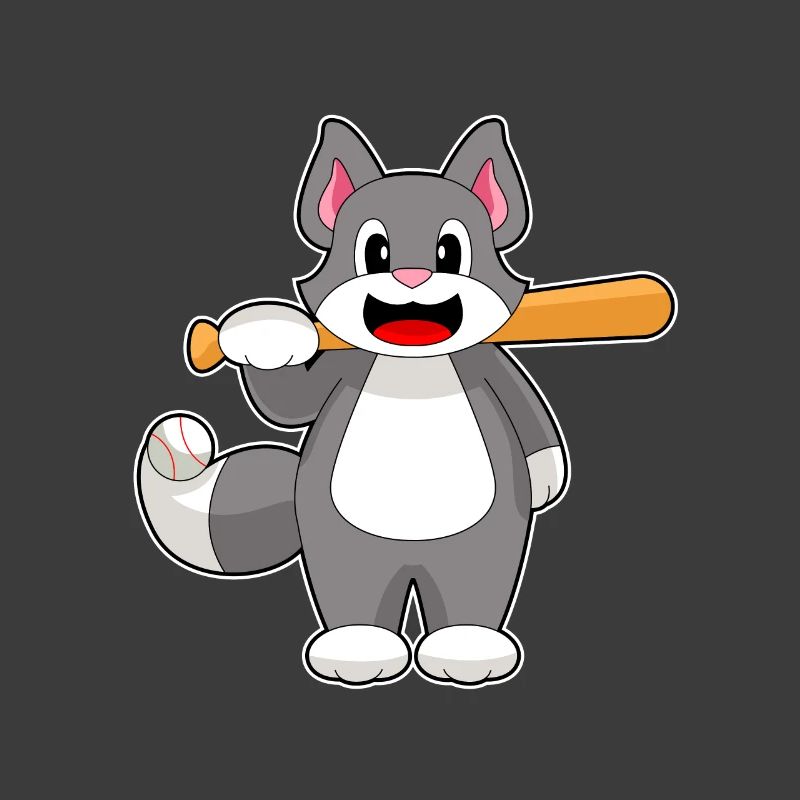 Cat Baseball Batte de baseball