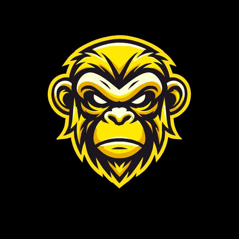 Conception de visage de singe féroce jaune