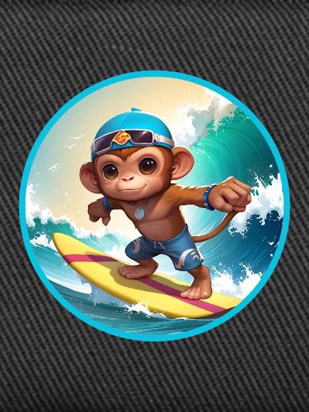 Happy Surfing Monkey