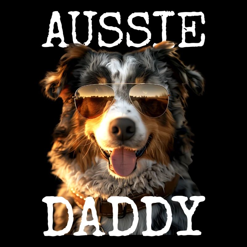 Aussie Daddy Papa Vatertag Dad Australian Shepherd