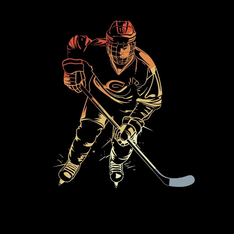 Ice hockey player retro style