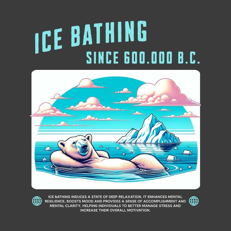 Relaxed polar bear while bathing in the Arctic