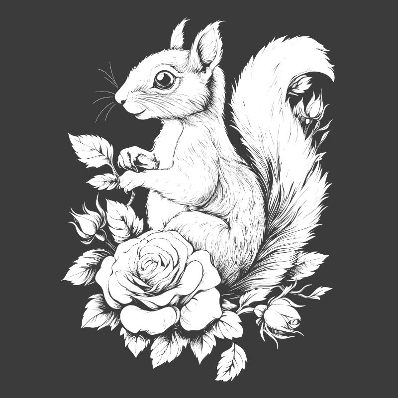 Eichhörnchen Blumen Rose Ästhetik Hörnchen