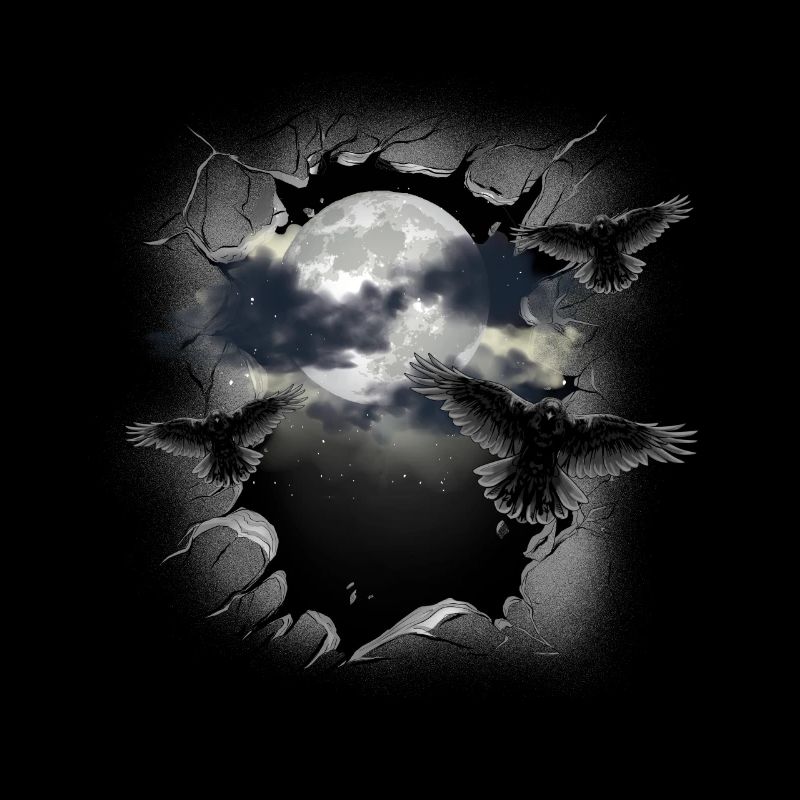 Halloween Ravens Raven Moon Full Moon Crows